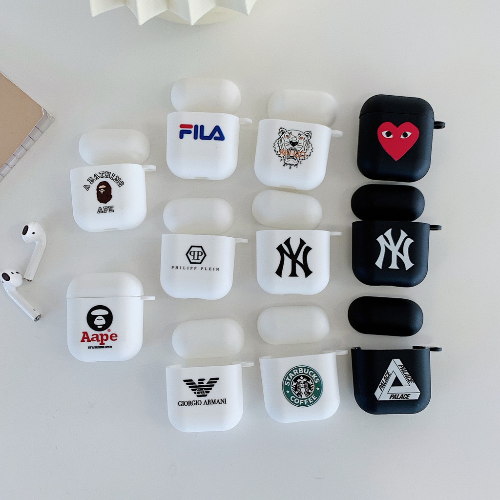 OFF WHITE AIR JORDAN Mềm Vỏ Bọc Hộp Sạc Tai Nghe Airpods Bằng Tpu Dày Dặn In Họa Tiết Kaws Sesame Street Độc Đáo