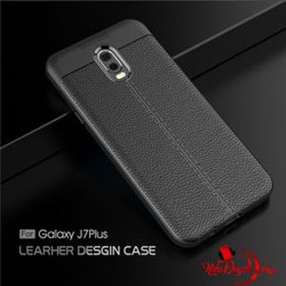 Ốp lưng dẻo cho galaxy j7 plus/ j7+ vân giả da auto focus