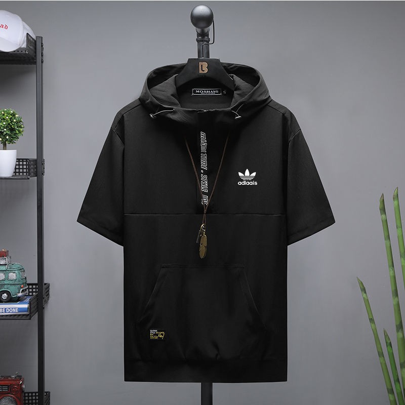 Áo Hoodie Ngắn Tay Dáng Rộng Thời Trang Dành Cho Nam