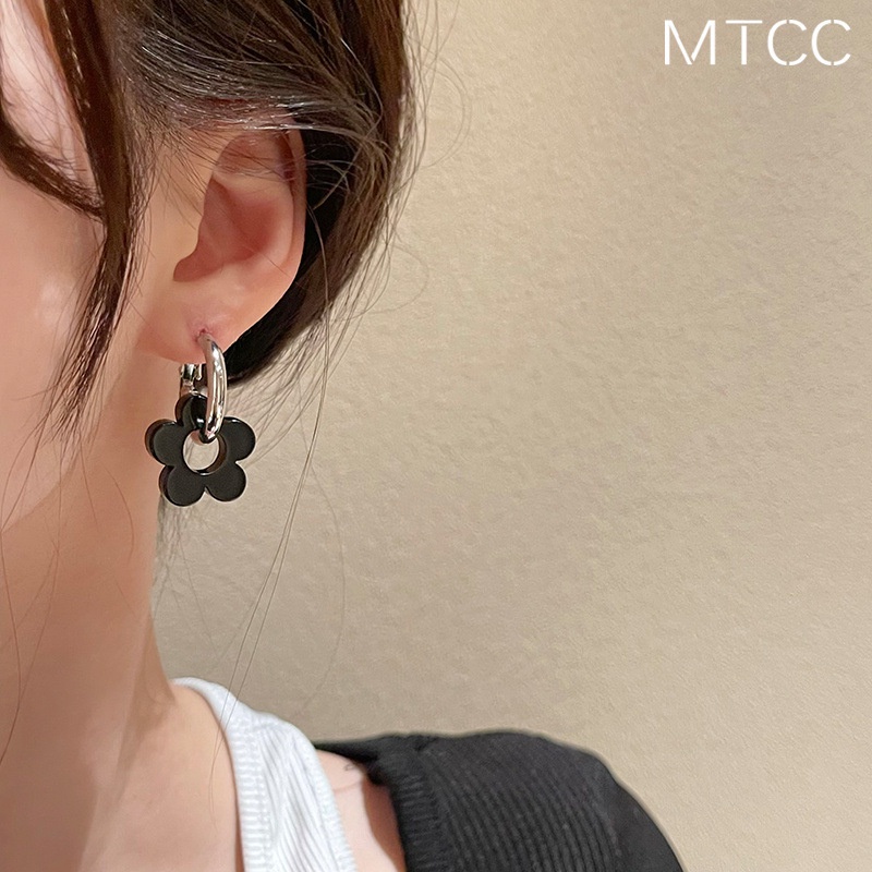 Khuyên Tai Hình Bông Hoa Màu Đen Thời Trang Dành Cho Nữ