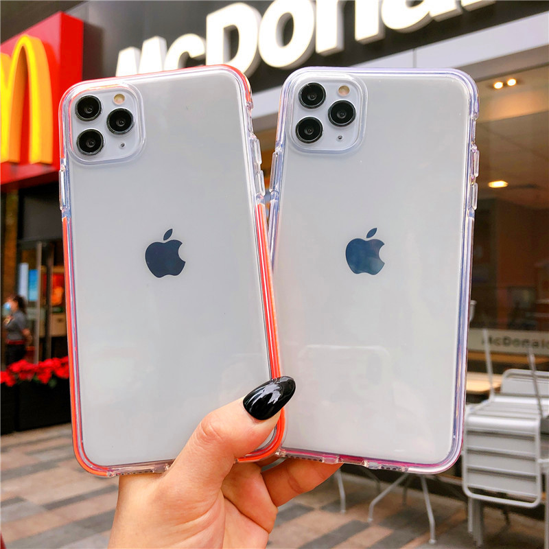 Ốp Lưng Mềm Trong Suốt Có Khung Viền Nhiều Màu Cho Apple Iphone 11 Pro Max Xs Max Xr 7 Plus 8 Plus 6s Plus 6 Plus