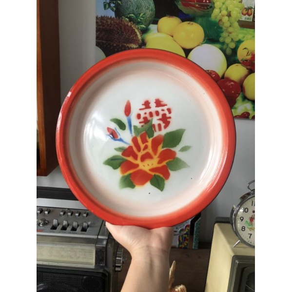 Khay sắt Tráng men xưa