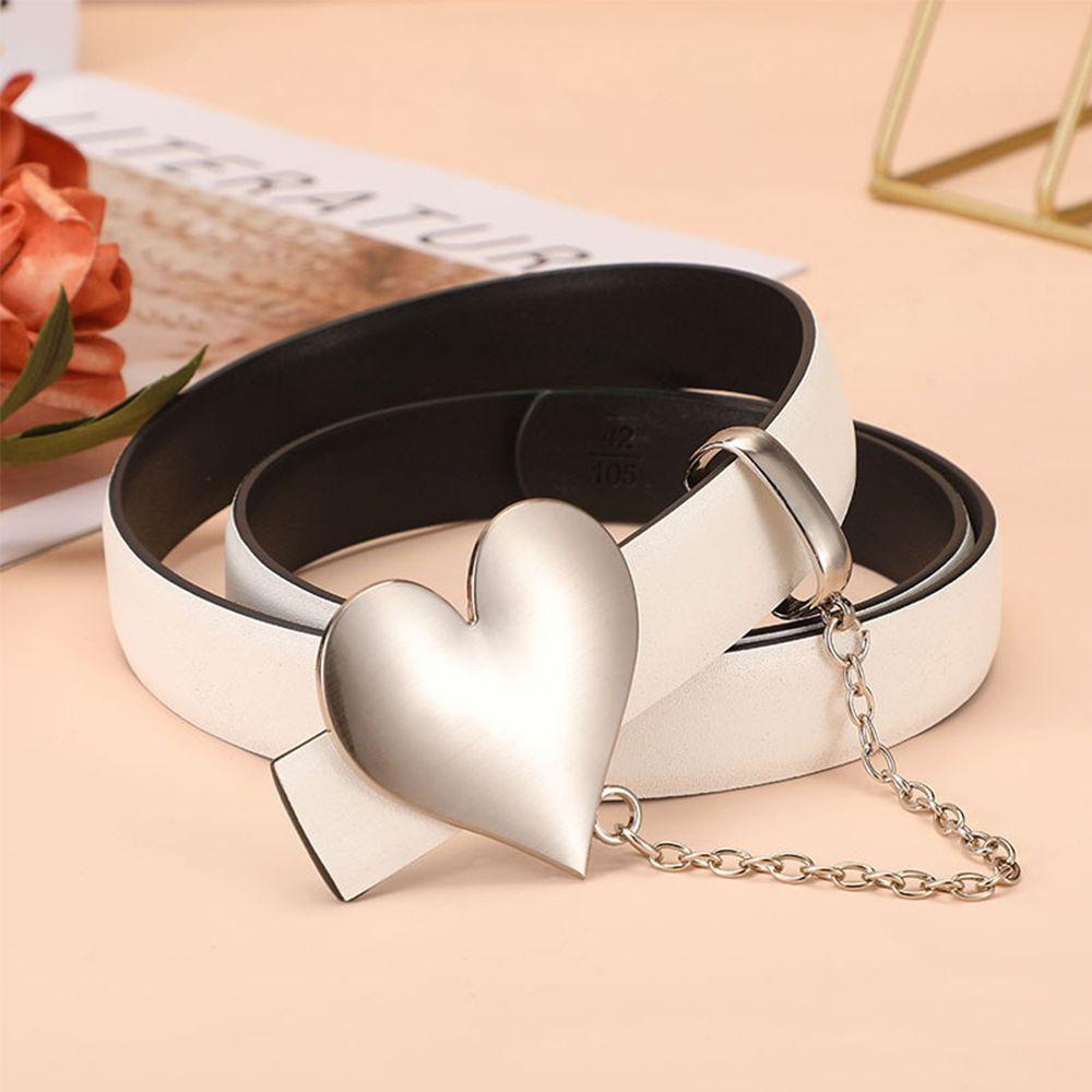 Thắt Lưng Da PU Họa Tiết Trái Tim Độc Đáo Thời Trang Cho Nữ