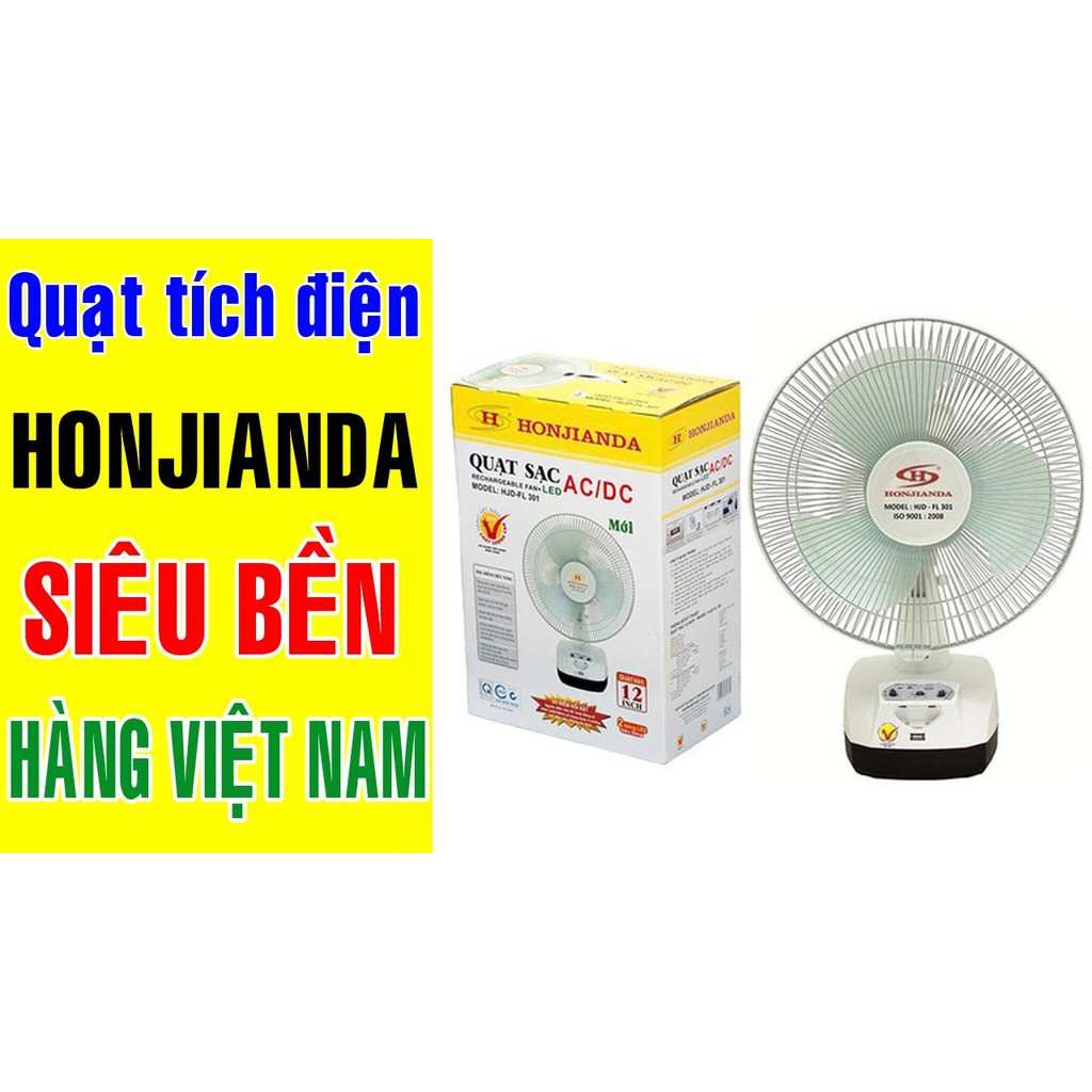 [SIÊU SALE] QUẠT SẠC TÍCH ĐIỆN LÀM MÁT HONJIANDA FL-301 VÀ FL 203 LOẠI 12 INCH SỬ DUNG Acquy Globe