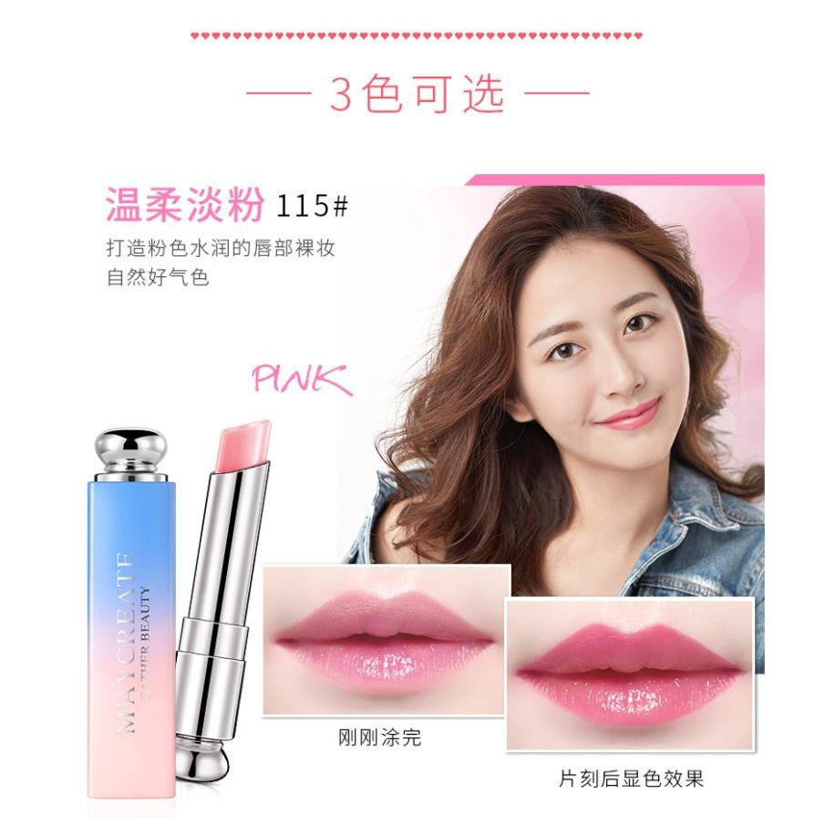 [Hàng mới về] Set 3 son môi MAYCREATE màu gradient với thành phần dưỡng ẩm kháng nước bền màu lâu trôi 💄