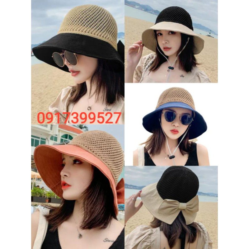Mũ đi biển rộng vành gấp gọn, nón đi biển rộng vành