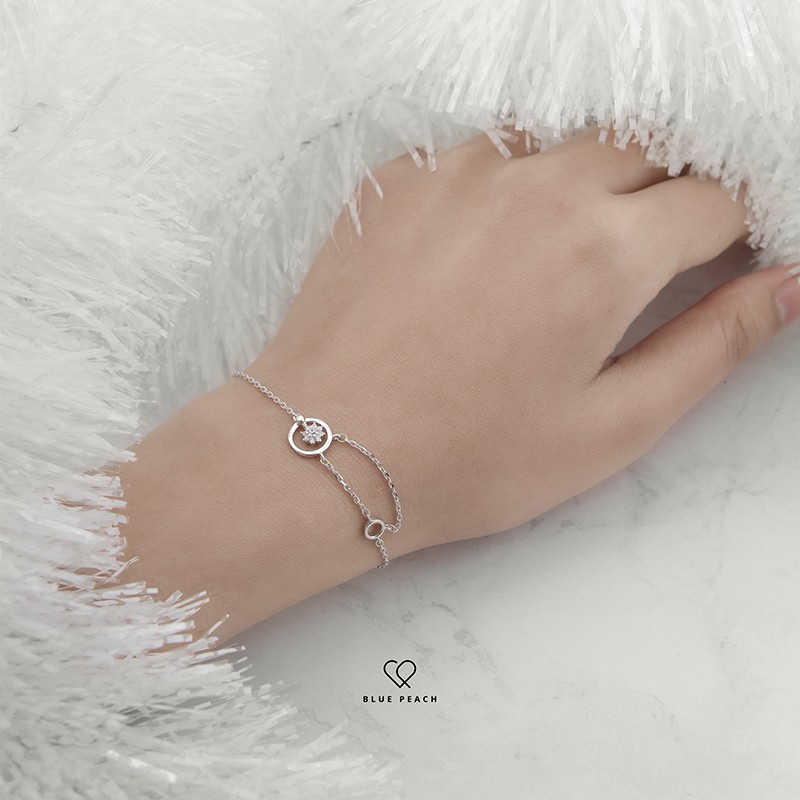 Lắc Tay Bạc Blue Peach Flower in Circle LT006 | BigBuy360 - bigbuy360.vn