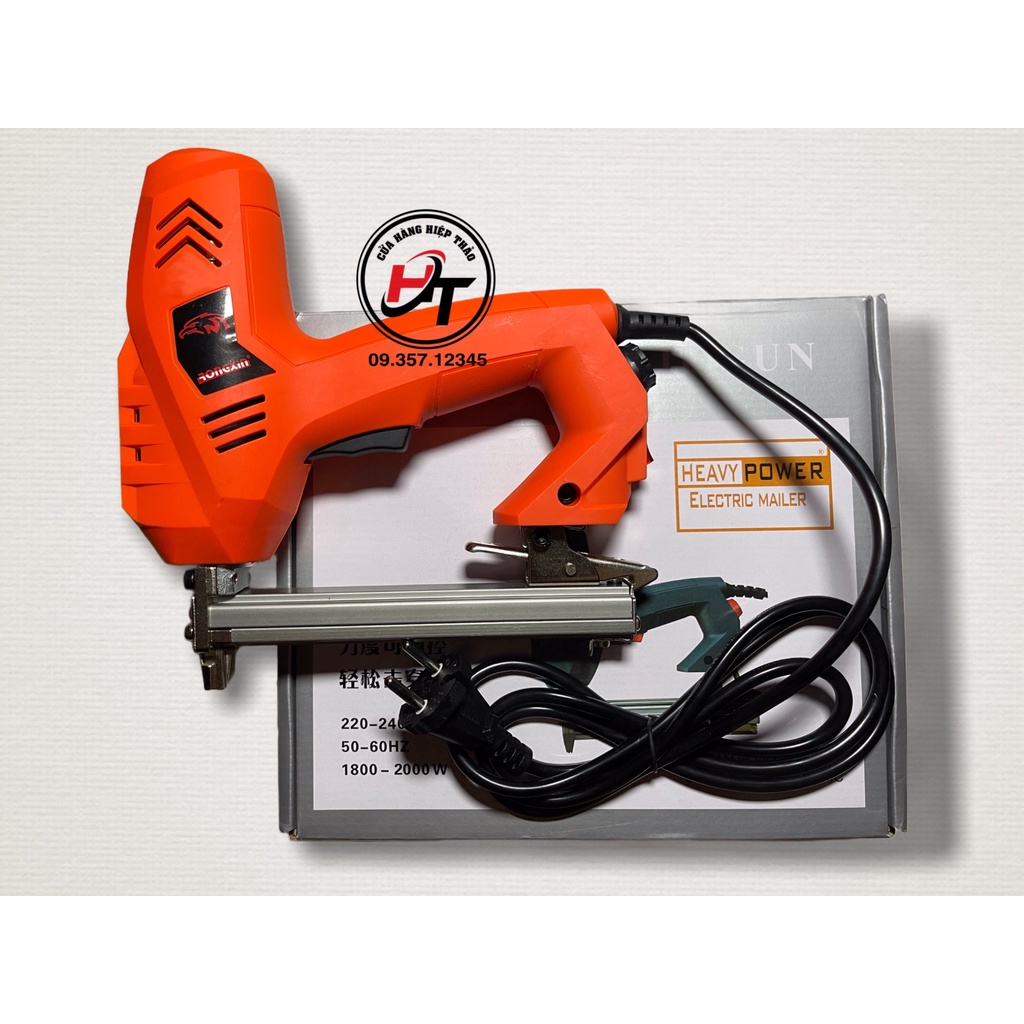 Súng bắn ghim gỗ J 1013 bằng điện 220V đinh chữ U chuyên bắn yên xe máy SBG-1013-D