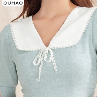 Đầm nữ cổ trắng đăng ten GUMAC DA1004