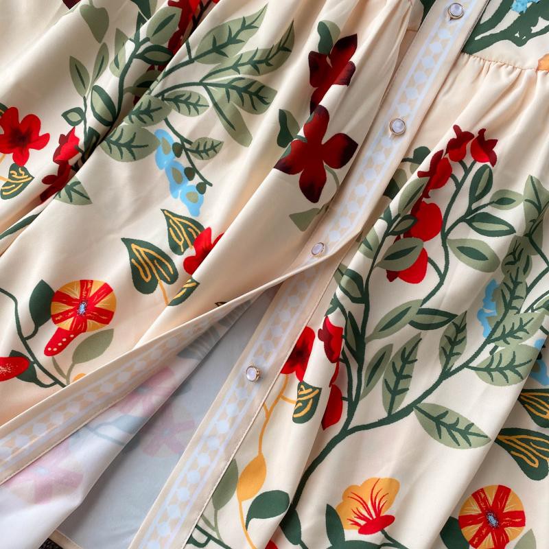 Đầm hoa dài tay Vintage cao cấp   310820