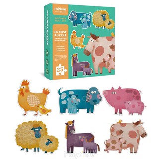 Mideer xếp hình My 1st Puzzle - bộ mẹ con động vật - Mommy & Baby 25 miếng