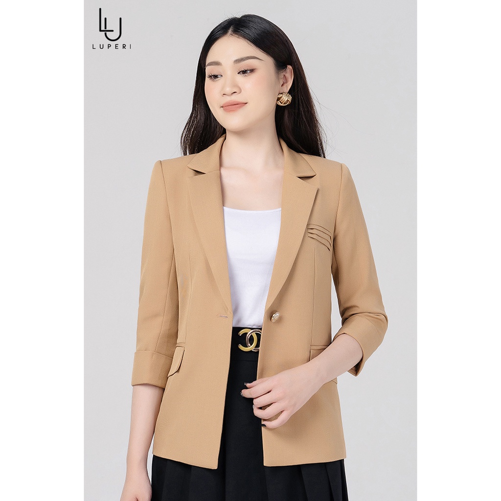 Áo Vest Nữ Công Sở Luperi LFBZ081 Thiết Kế dáng blazer một cúc trẻ trung dễ phối đồ