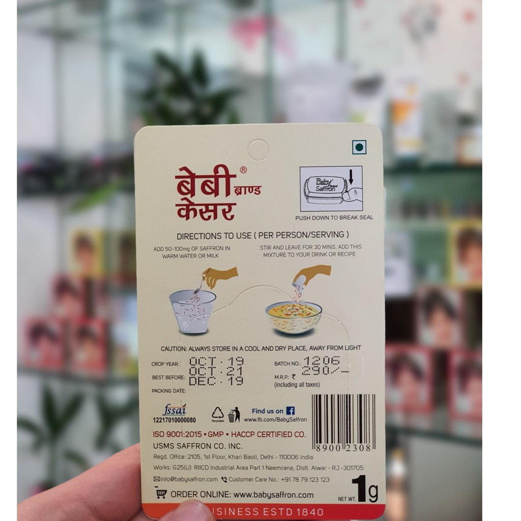 [MUA 1 TẶNG 1] DATE hết 10/2021 - Nhụy hoa Nghệ tây Baby Saffron Kashmir Ấn Độ 1g