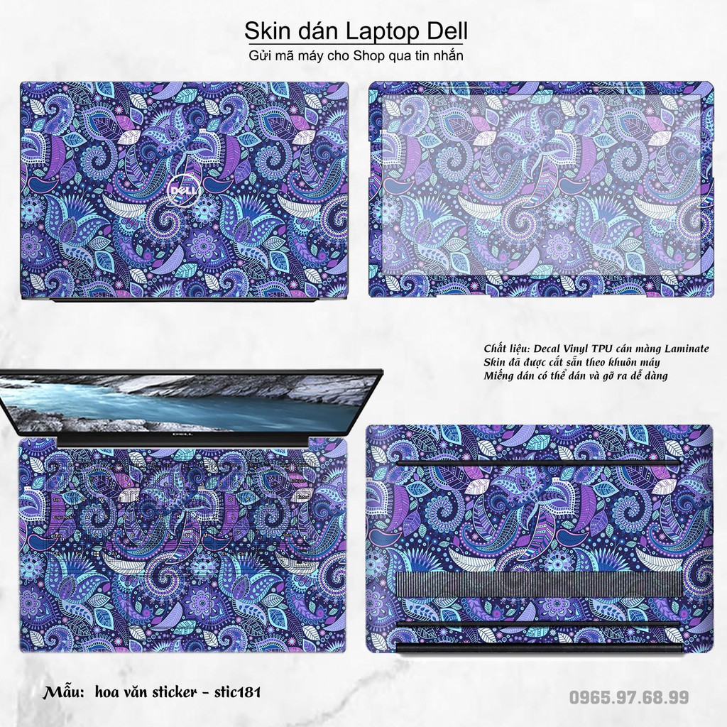 Skin dán Laptop Dell in hình Hoa văn sticker nhiều mẫu 30 (inbox mã máy cho Shop)