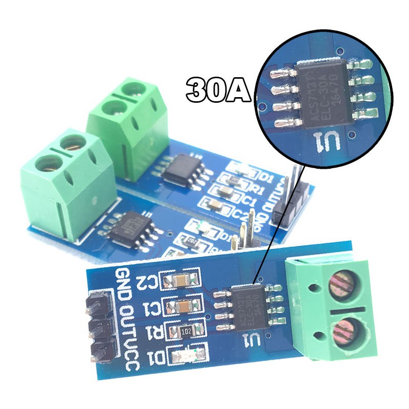 Mô-đun cảm biến dòng điện 5A 20A 30A Hall Mẫu ACS712 cho Bảng phát hiện dòng điện AC DC của Arduino