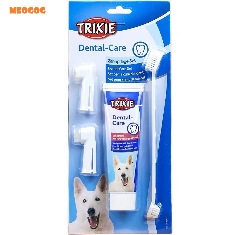 sản phẩm bàn chải + kem đánh răng TRIXIE dành riêng cho chó mèo