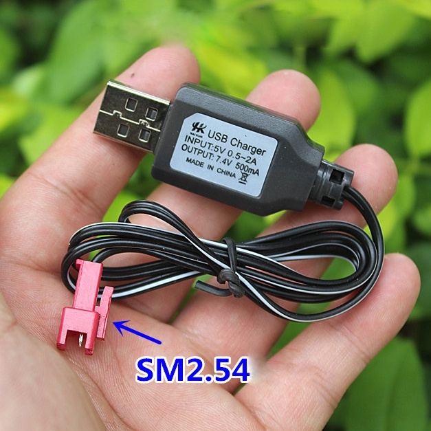 Dây cáp sạc pin 3.6V - 4.8V - 6V - 7.2V - 8.4V - 9.6V cổng vào USB đầu ra SM dùng sạc pin cho xe đồ chơi