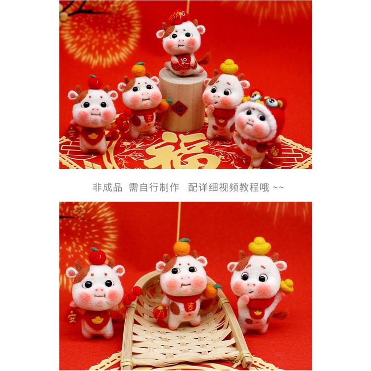 Len Chọc Handmade, Bộ Kit Len Chọc Trâu Thần Tài