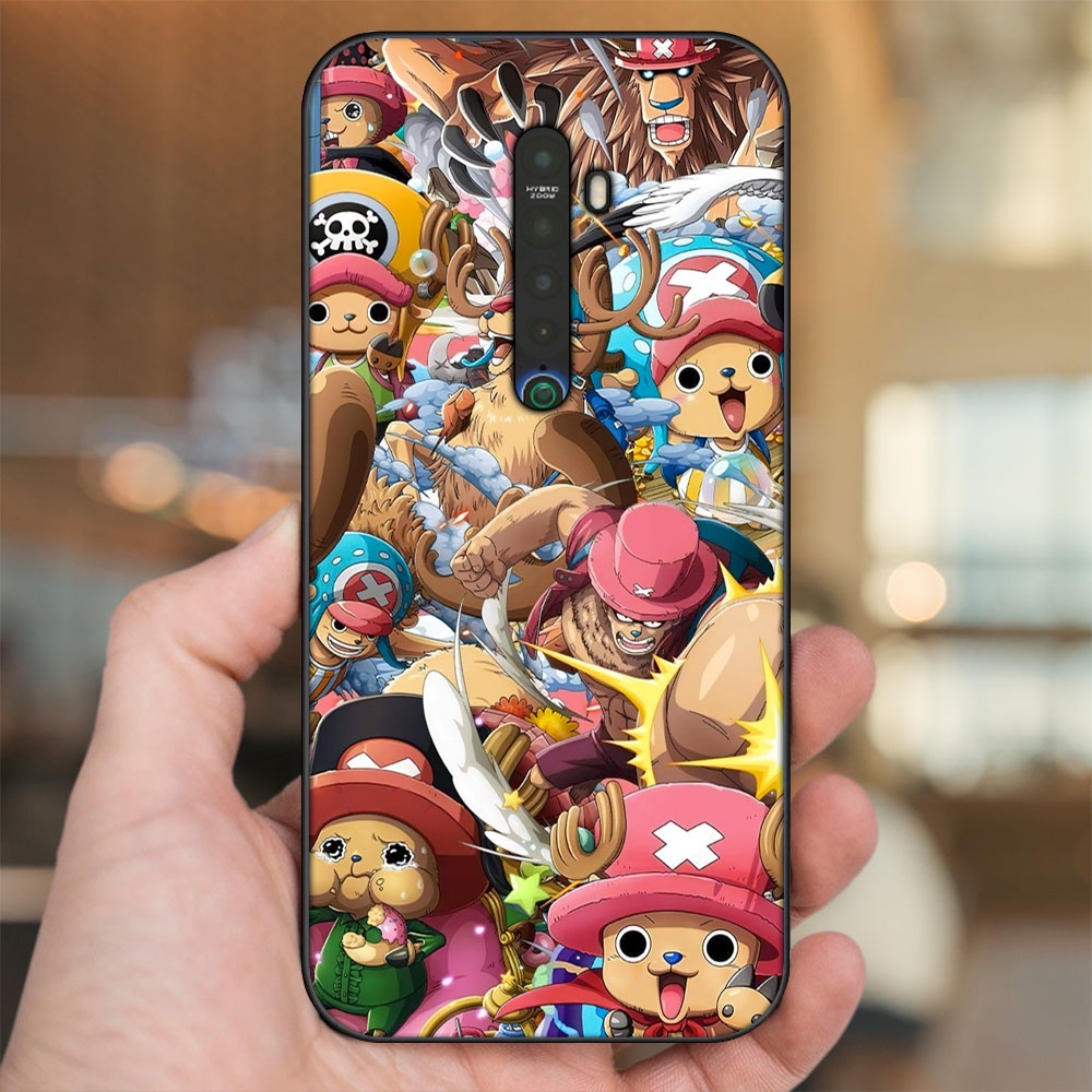 Ốp lưng Oppo Reno 2 viền đen in hình Chopper One Piece Đảo Hải Tặc