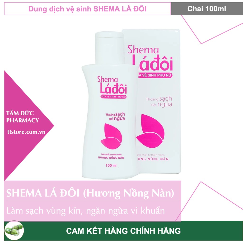 Dung dịch vệ sinh phụ nữ SHEMA LÁ ĐÔI [Chai 100ml/200ml] - Hương Nồng Nàn