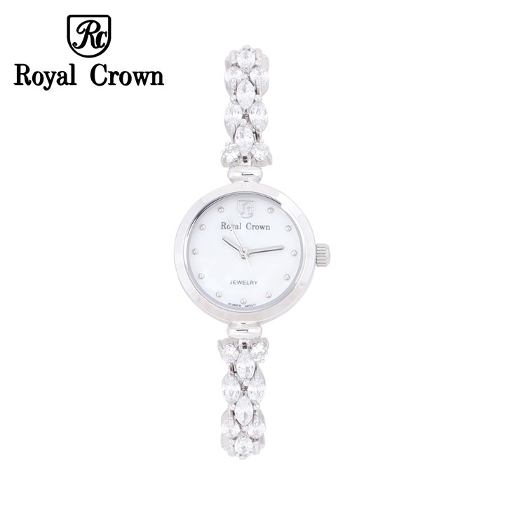 Đồng Hồ Nữ Chính Hãng Royal Crown 2505 Dây đá vỏ trắng