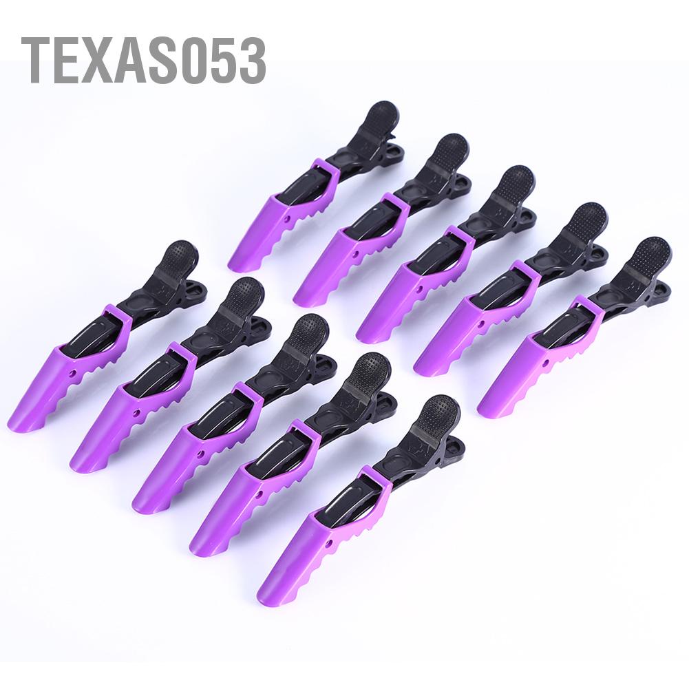 Texas053 10 CÁI Màu Tím Salon Tóc Kẹp Cá Sấu Không Trượt Làm Tiết Phụ Kiện