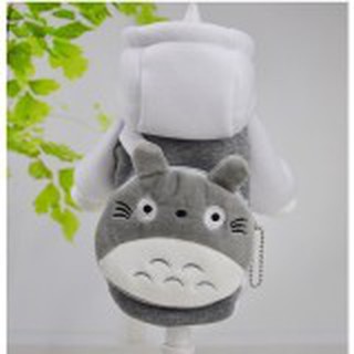 Áo chó mèo cao cấp kiểu áo khoác nỉ xám có túi hình totoro