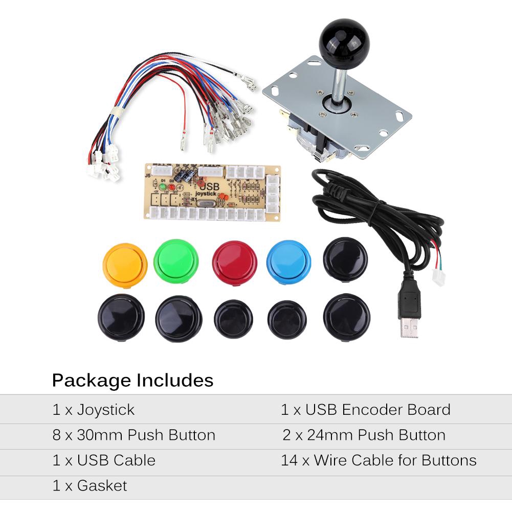 Phụ kiện máy chơi game DIY 10 nút kèm Joystick và quay phim USB cho MAME PC