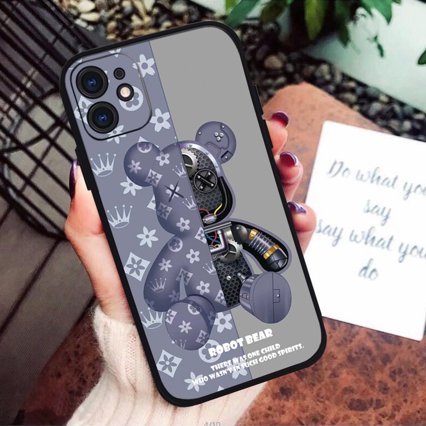 Vỏ ốp iPhone Bear Brick Robot Xám chống sốc cho iPhone 6/6pl/6s/6spl/7/7pl/8/8pl/x/xs/11/12/13/pro/max - Chinchincase