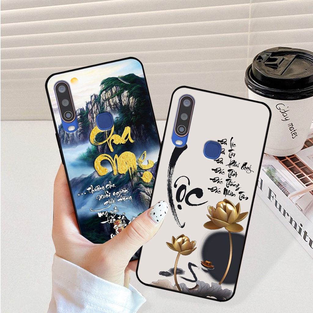 Ốp lưng Vivo U10 / Y11 / Y12 / Y15 / Y17 in hình phong cách chữ thư pháp cha mẹ, tài lộc