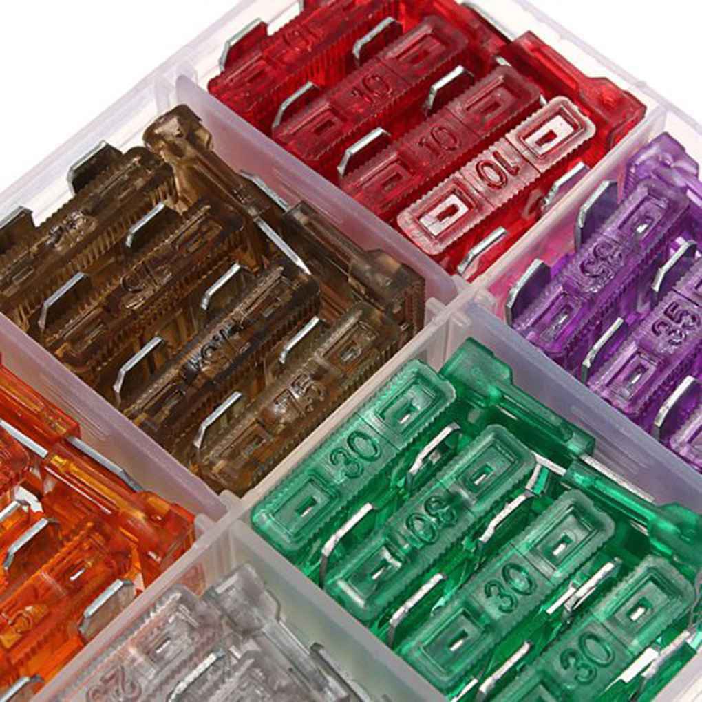 Bộ 100 cầu chì 2A-35A cỡ vừa cho xe hơi với nhiều màu sắc khác nhau