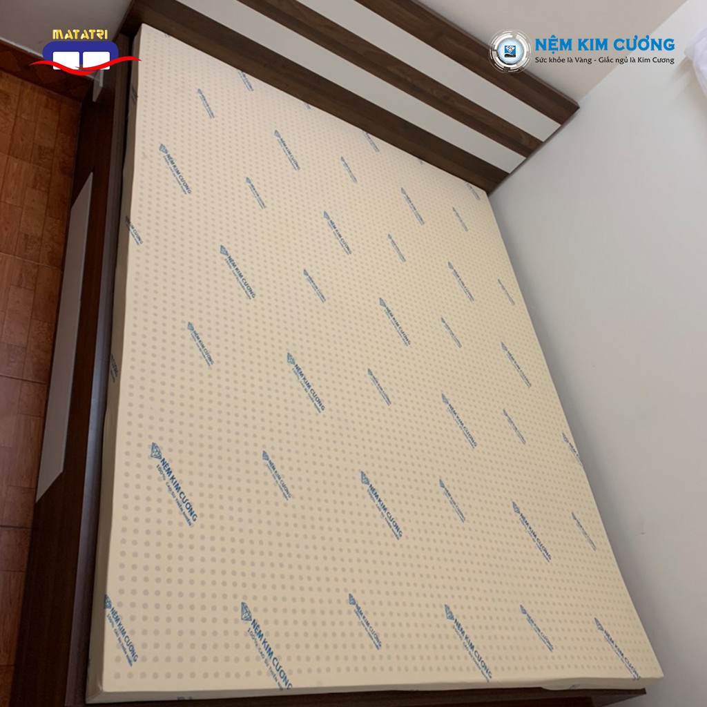 Đệm cao su thiên nhiên xuất khẩu chính hãng Kim Cương PRINCESS GOLD cao 5-10-15-17 cm.