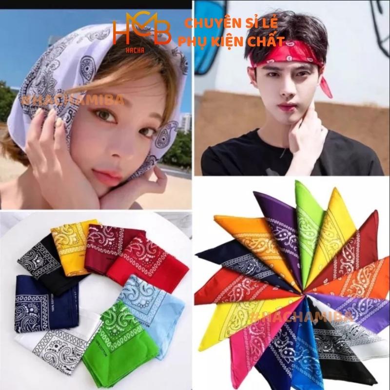 Khăn TURBAN BANDANA Hình Vuông Đa Năng Khô Thoáng - Bản Lớn 55*55cm