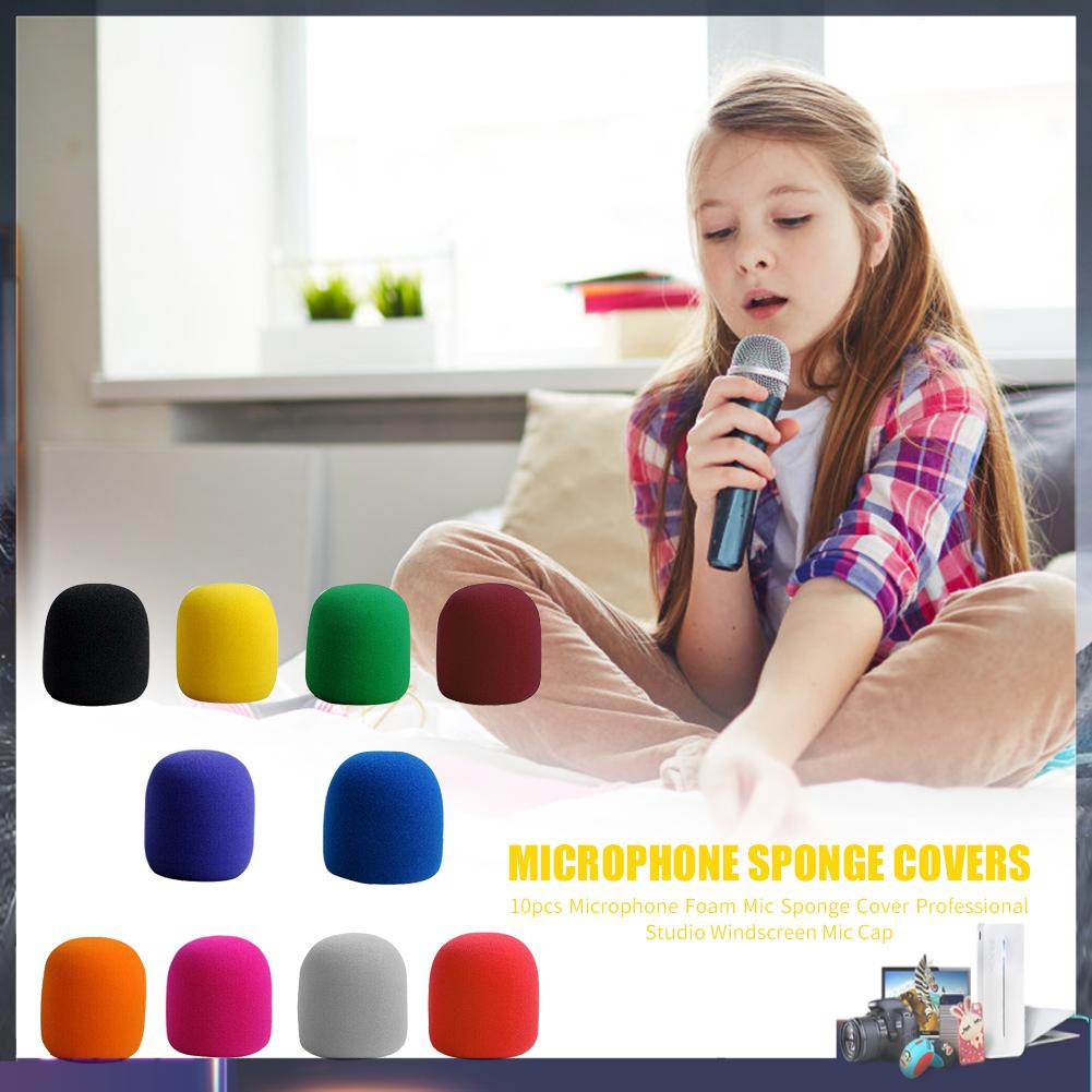 Set 10 vỏ xốp bọc đầu micro chắn gió chuyên nghiệp