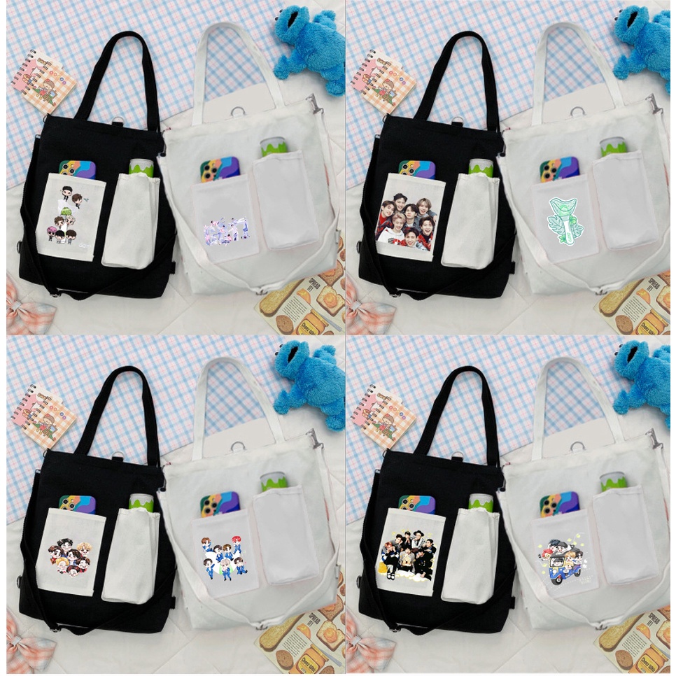 Túi Vải Tote Kiêm Balo tfboys TBL6 trần tình lệnh tiêu chiến vương nhất bác mamamoo red velvet itzy got7 nomo duck kitty