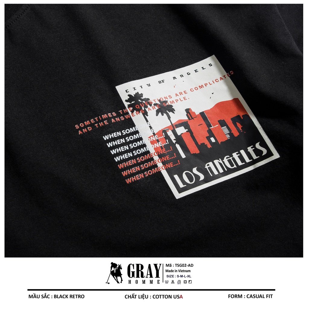 Áo thun nam nữ cổ tròn GRAYHOMME vải Cotton xu xịn dáng unisex - TSG1
