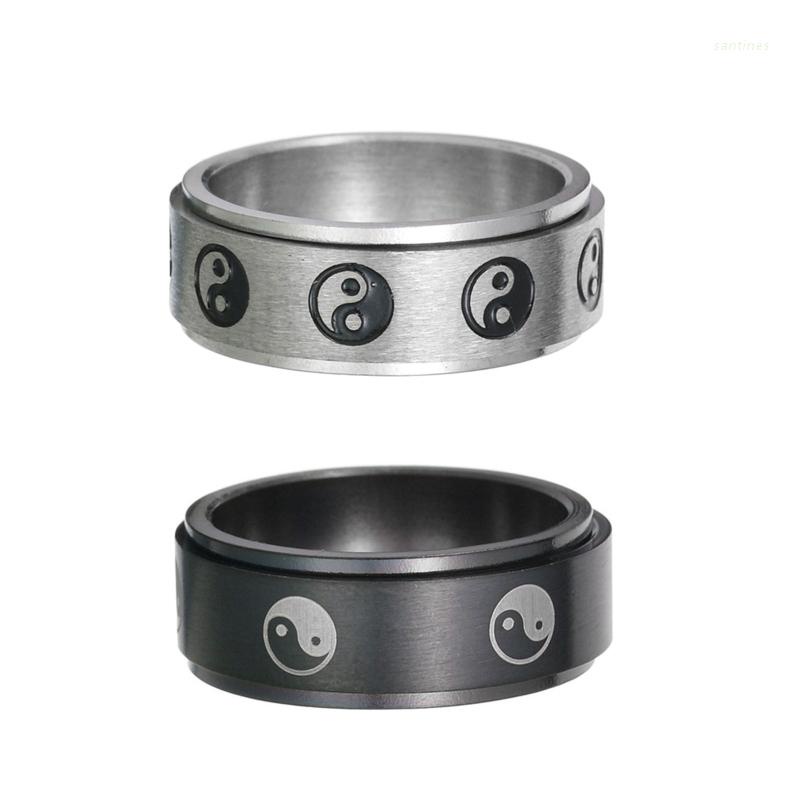 San* Nhẫn Xoay Tai-Chi Thiết Kế Cá Tính Giảm Căng Thẳng Dành Cho Nam Và Nữ