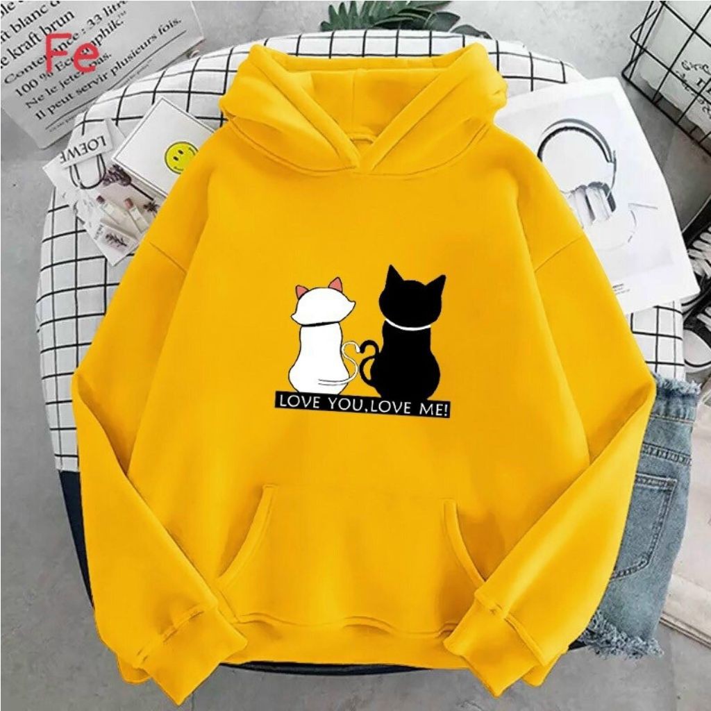 ÁO KHOÁC NỈ UNISEX FORM RỘNG NAM NỮ IN CẶP MÈO SIÊU ĐẸP ÁO KHOÁC HOODIE LOCAL BRAND