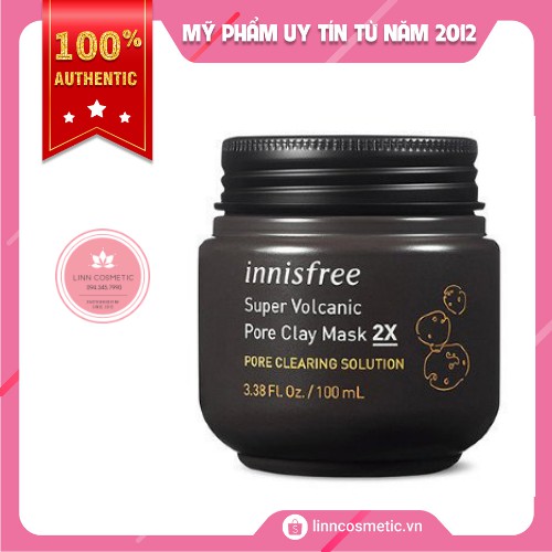 [Hot] Mặt Nạ Tro Núi Lửa Super Volcanic Pore Clay Mask 2X Innisfree Đất Sét 100ml [Chính hãng]