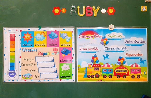 Mẫu trang trí lớp tiếng Anh - Đồ dùng dạy học Ruby