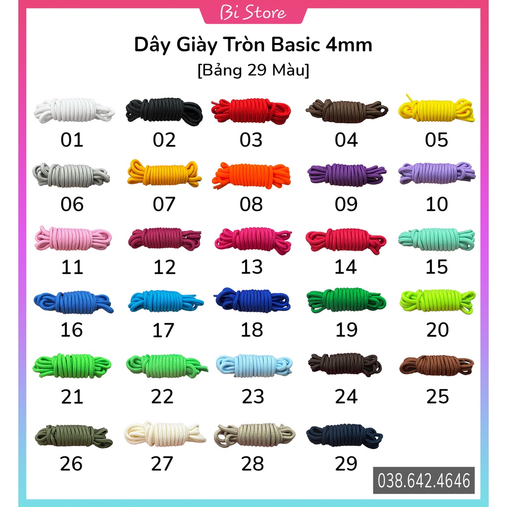 Dây giày tròn dài 1m6 dành cho các loại giày thể thao / sneaker cổ cao [𝗕𝗮́𝗻 𝘁𝗵𝗲𝗼 𝗰𝗮̣̆𝗽]