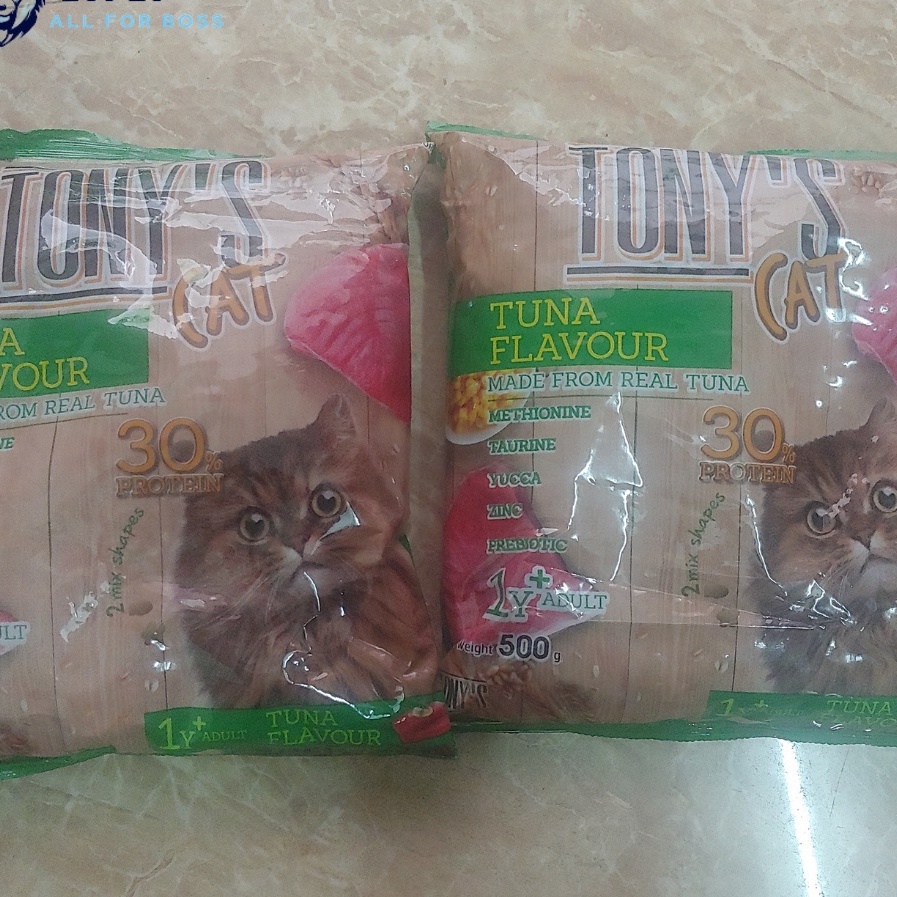 Thức ăn cho mèo dạng hạt Tony Cat túi 500g