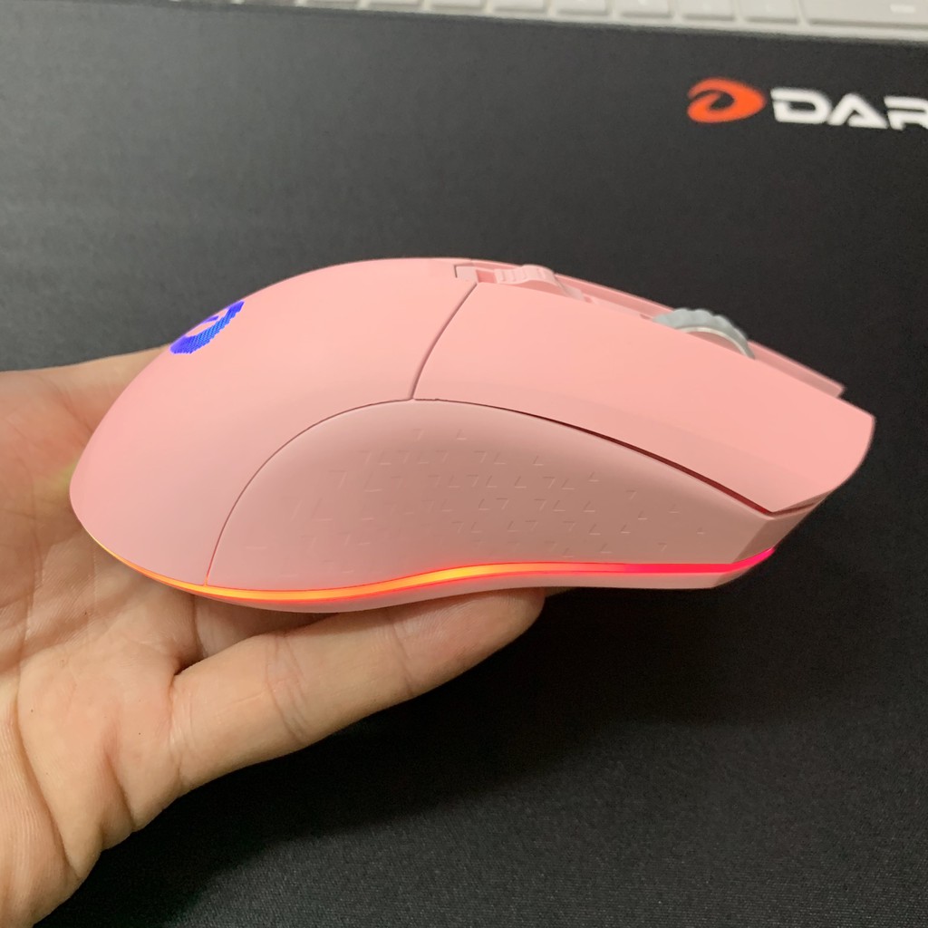 Chuột không dây Gaming Dareu EM901 Pink - Wireless ( Sử dụng pin sạc trong ) - LED viền RGB