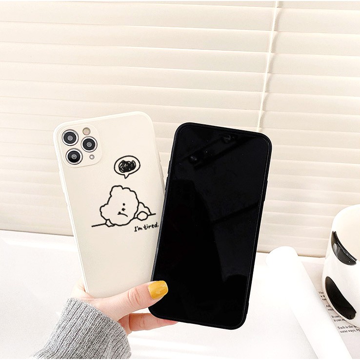 Ốp lưng iphone Sleep Bear cạnh vuông 5/5s/6/6plus/6s/6splus/7/7plus/8/8plus/x/xs/11/12/pro/max/plus/promax