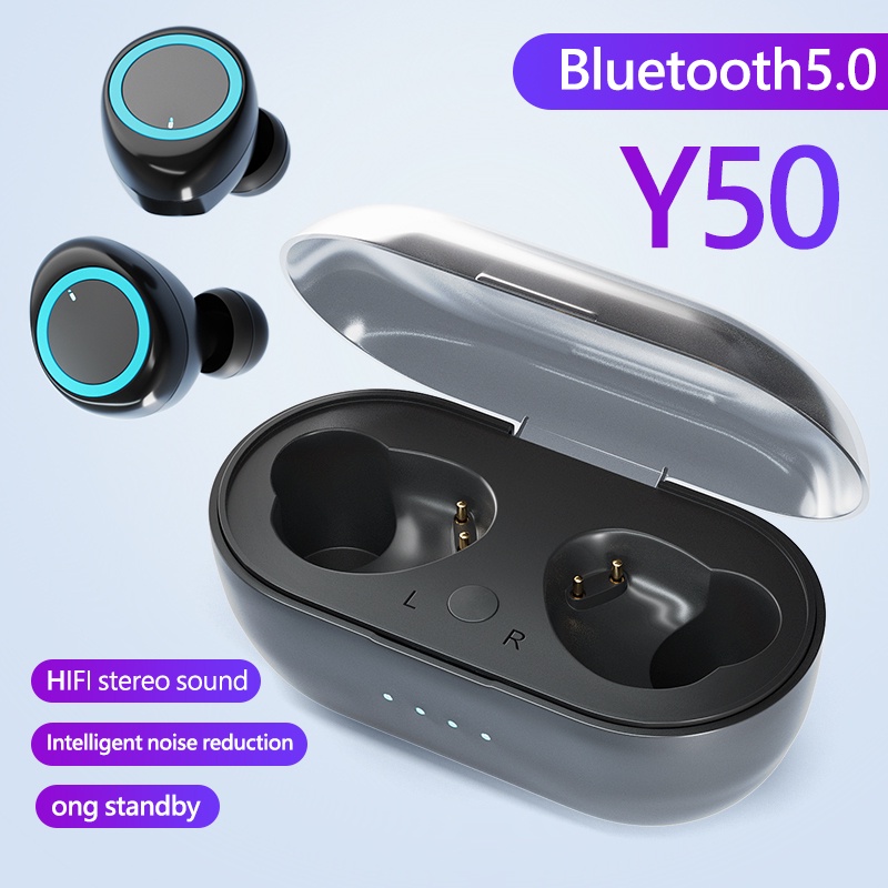 Tai Nghe Bluetooth 5.0 Y50 TWS Chống Thấm Nước Giảm Tiếng Ồn