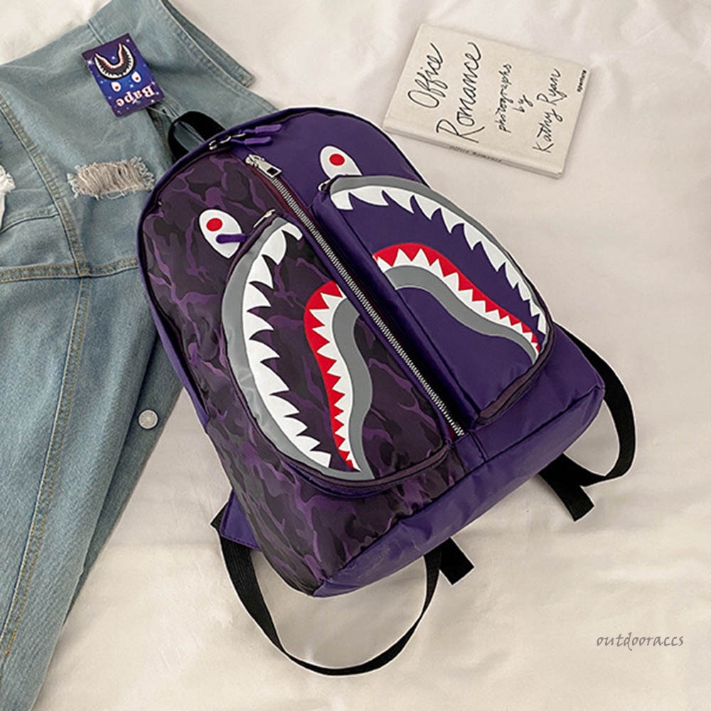 1 Balo Đi Học In Hình Cá Mập Vui Nhộn Thời Trang Cho Nam Và Nữ