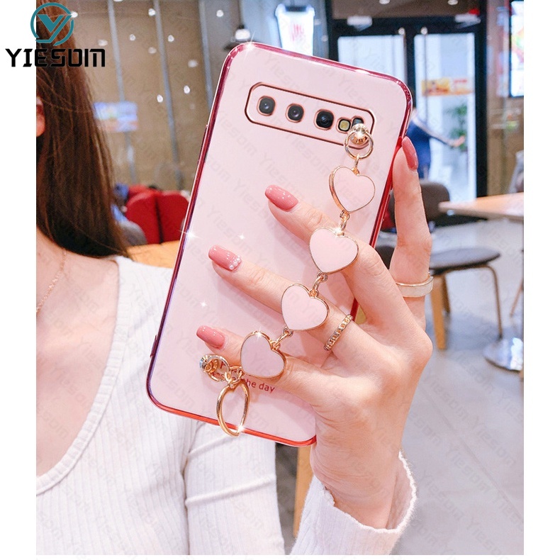 Ốp Điện Thoại Silicon Kèm Dây Đeo Sang Trọng Cho Samsung Galaxy S10 S9 Plus S10 Lite S9 S10 +