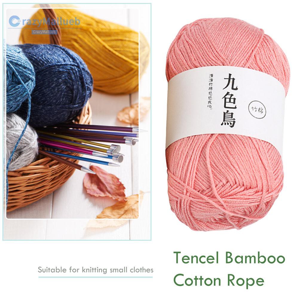 Cuộn len cotton 6 sợi dùng cho thêu đan DIY khăn choàng/áo sweater/mũ cho em bé