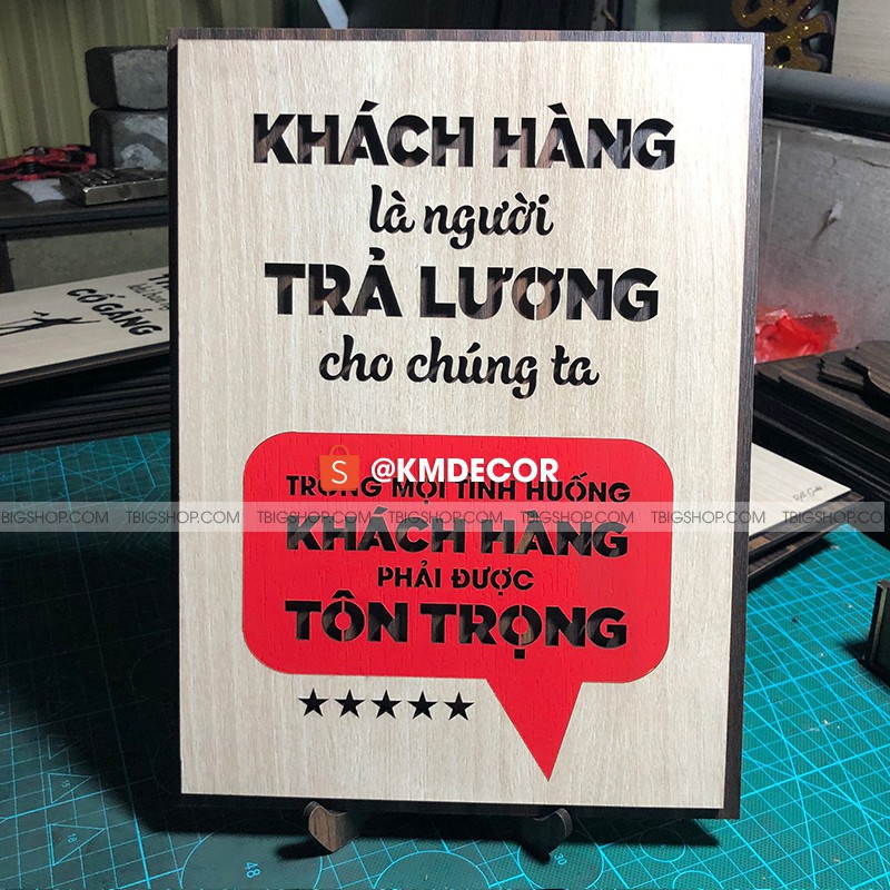 [Slogan nổi tiếng] [COMBO 07] Bộ 2 tranh gỗ treo văn phong tạo động lực cho nhân viên kinh doanh