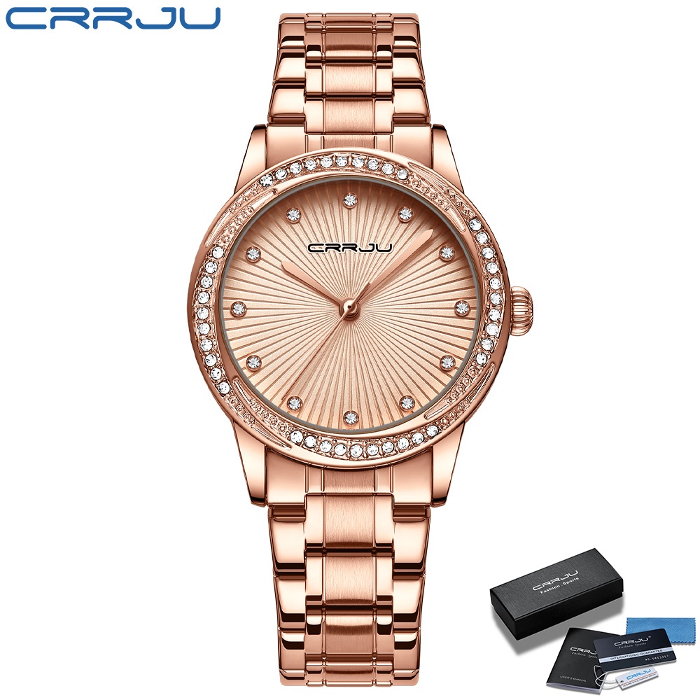 Đồng hồ quartz CRRJU 2198S chống thấm nước kiểu dáng sang trọng thời trang cho nữ thumbnail